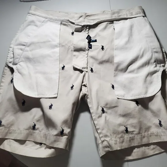 POLO Ralph Lauren Prospect Short in Light Tan with Allover Pony sz 36w - Picture 10 of 16